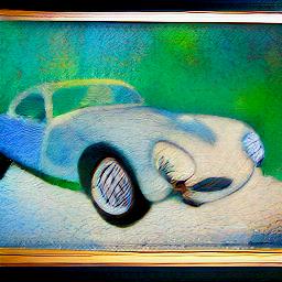 generated: a painting of a sport car in the style of Monet #4